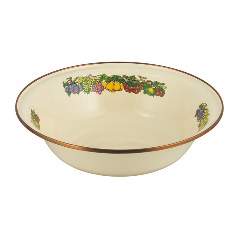 Cuenca de lavado de borde redondo de acero inoxidable de esmalte