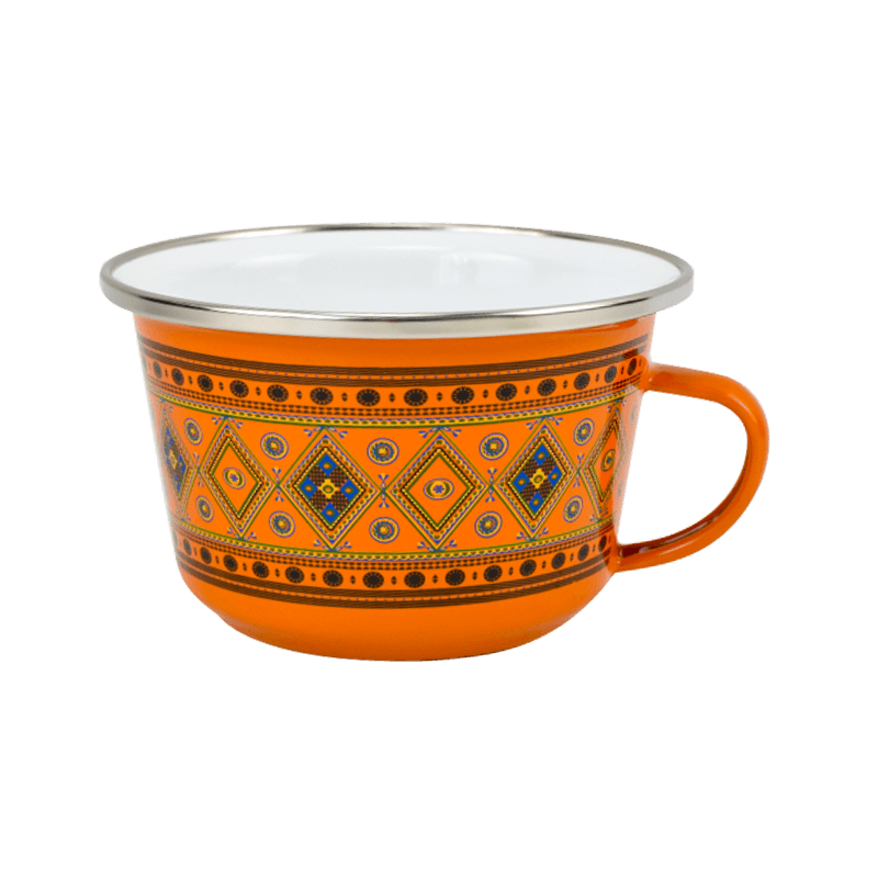 Taza de esmalte de campamento redondo de acero de acero inoxidable 305D