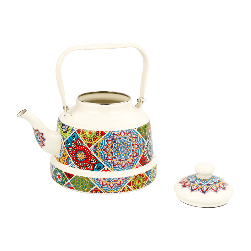 Tetera de té de esmalte tk505 diseñada por la campana