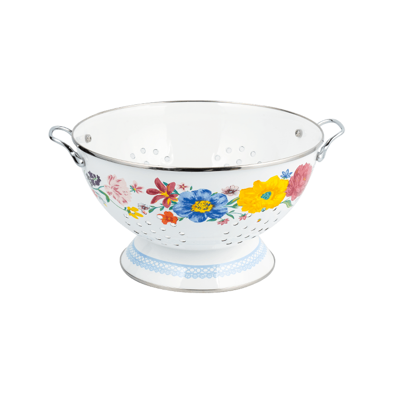 Cesta de fruta de esmalte vintage