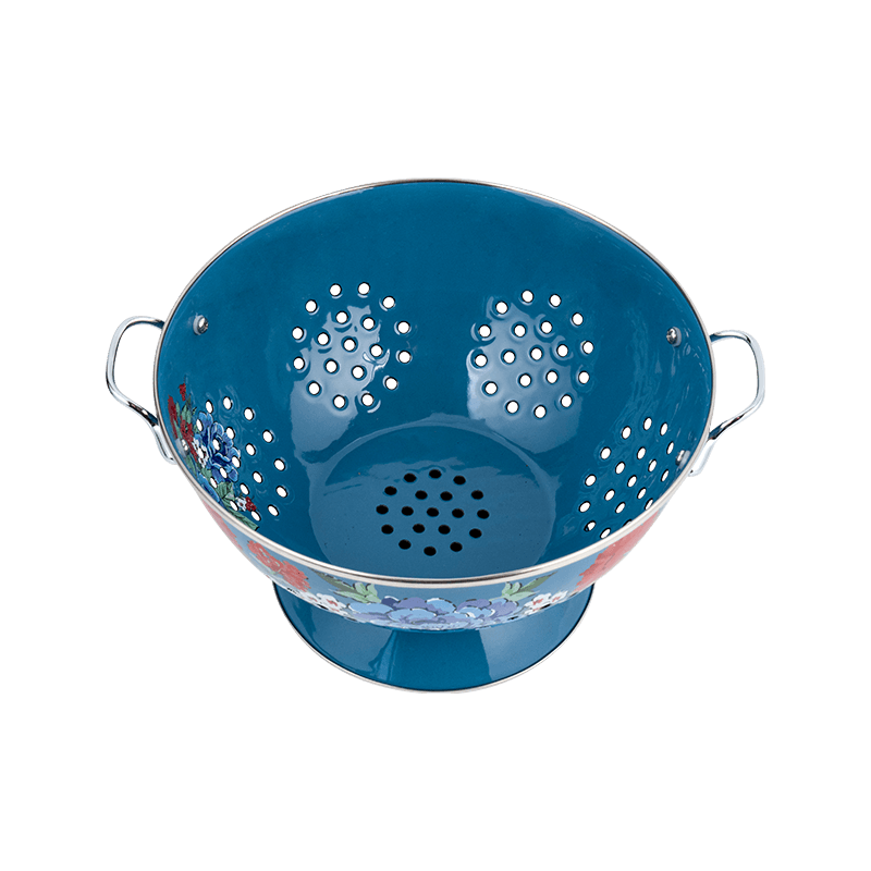 Cesta de fruta de esmalte vintage