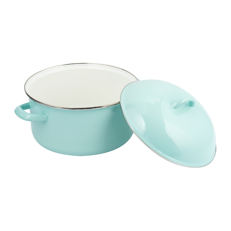 Sockpot recto de doble manejo de esmalte 801d