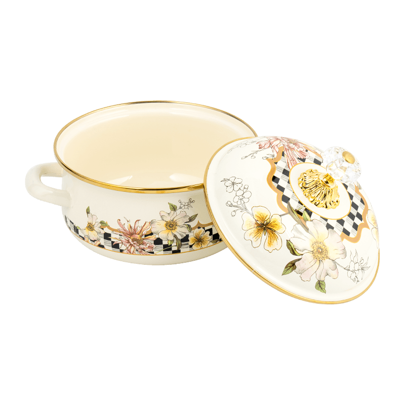 Pot en forma de caamón de esmalte de doble mango 807d