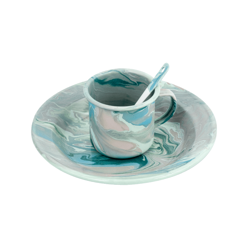 Set de tetera de esmalte floral europeo Set de tetera de esmalte floral europeo